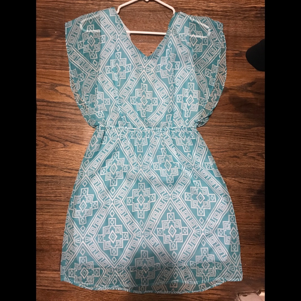Aztec teal dress